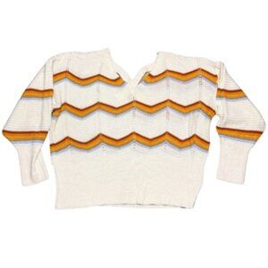 FCT With Love Sweater Ivory Striped Vintage Style Women's 1X